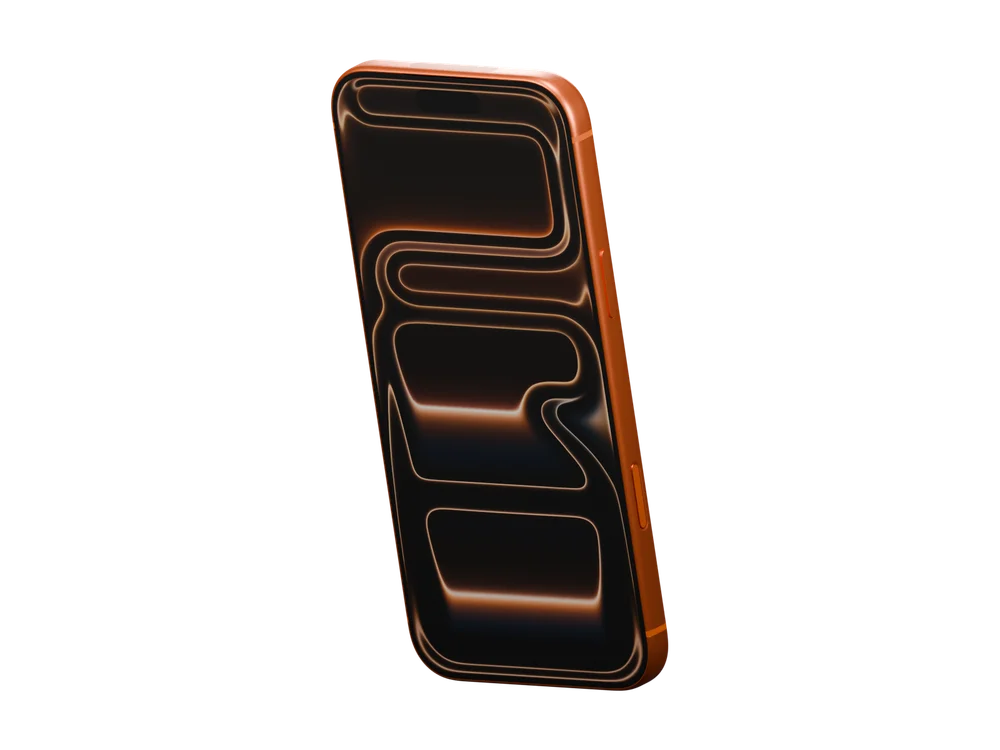 Cosmic Orange iPhone 17 Pro Max, separating into four detailed assemblies